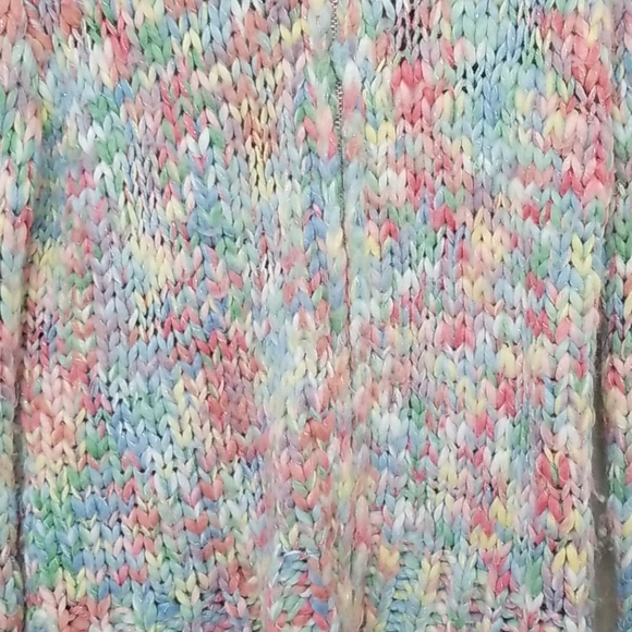 Multi Color Rainbow Knit Granny Sweater Large - Picture 2 of 8